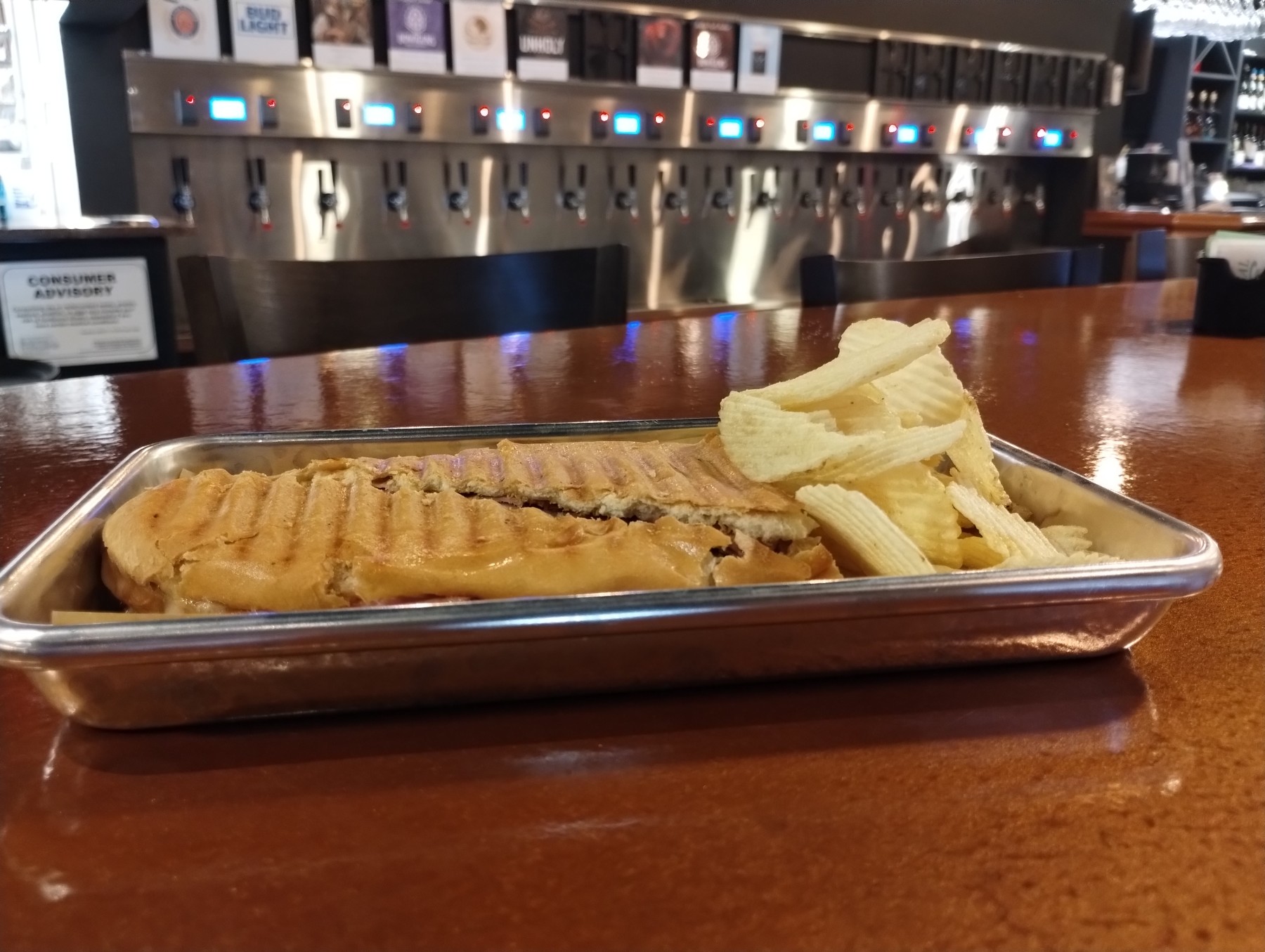 A cuban panini at Violet's Venom Brewery