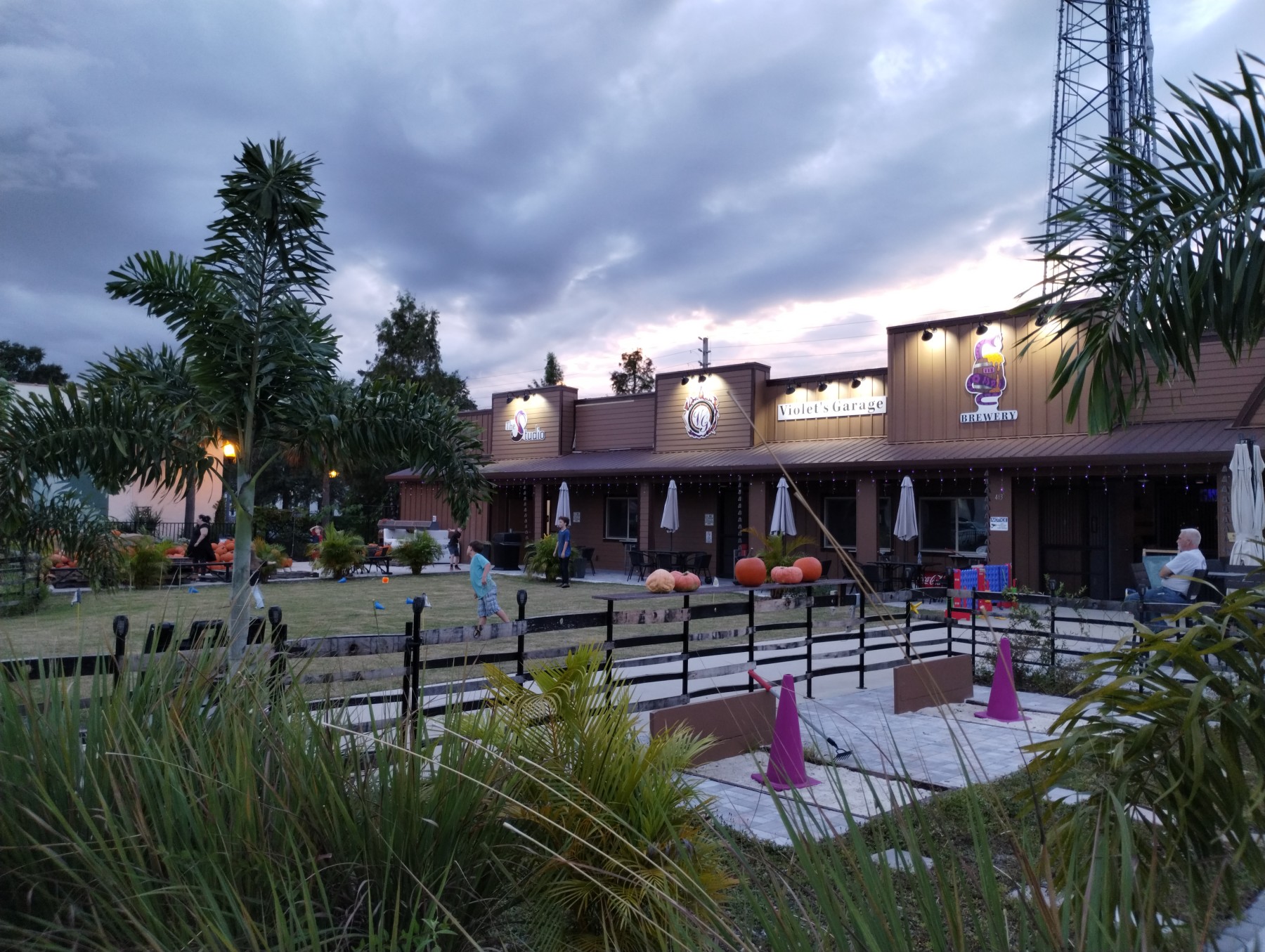 Outside at Violet's Garage