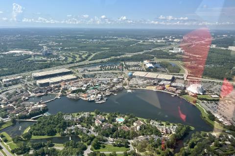 Aerial shot of Disney Springs