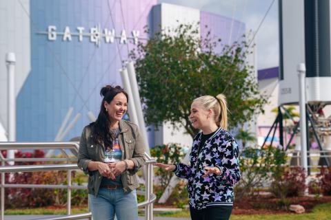 Ashley Eckstein and Jen Bonner at Kennedy Space Center Visitor Complex.