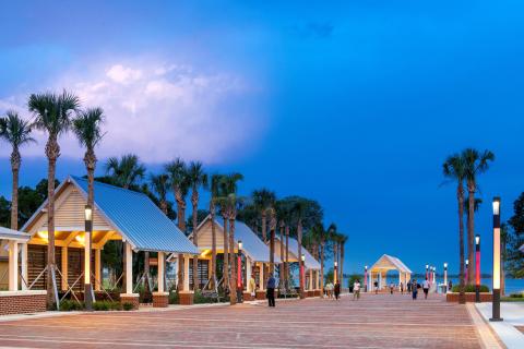 Pavilions at Kissimme Lakefront Park.
