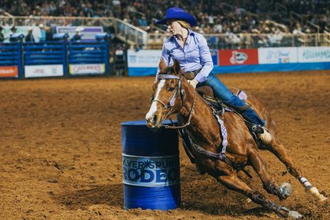 Cowgirl at Silver Spurs Rodeo.