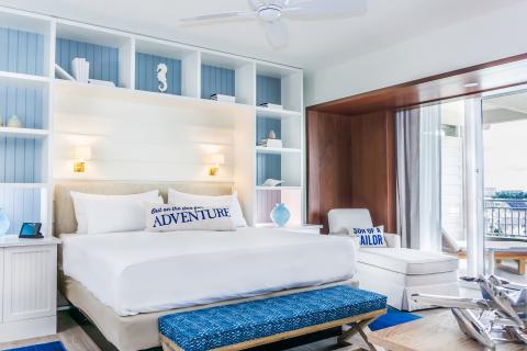 With breezy blues and a hint of adventure, this suite turns every stay into a seaside state of mind.