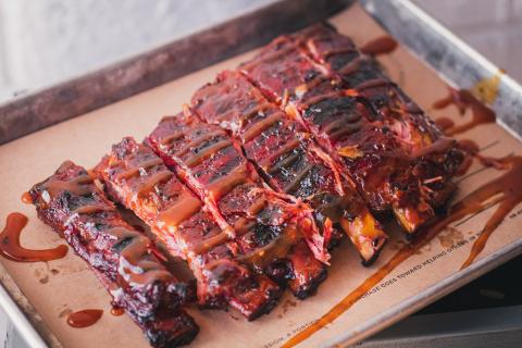 A meal from 4 Rivers Smokehouse