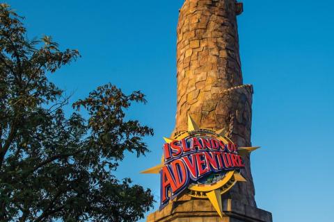 The Pharos Lighthouse in Port of Entry at Islands of Adventure Park