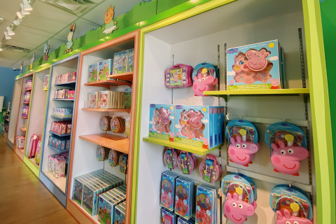 interior view of Peppa Pig Theme Park gift shop