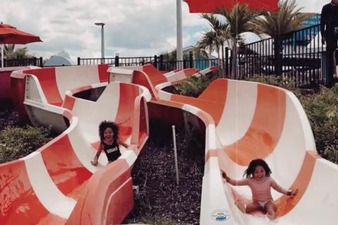 Dr. Laura's kids glide down waterslides at Island H2O Live! in Kissimmee