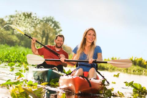 Couple kayaking in Kissimmee, Florida