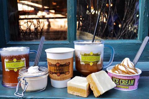 Selection of cakes, drinks and ice cream treats at Universal Orlando