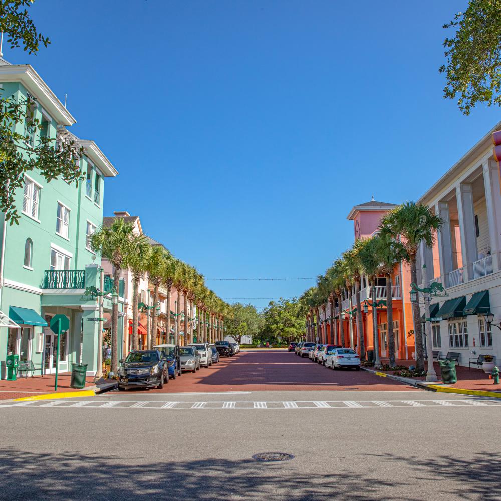 Market Street, the main road in downtown Celebration
