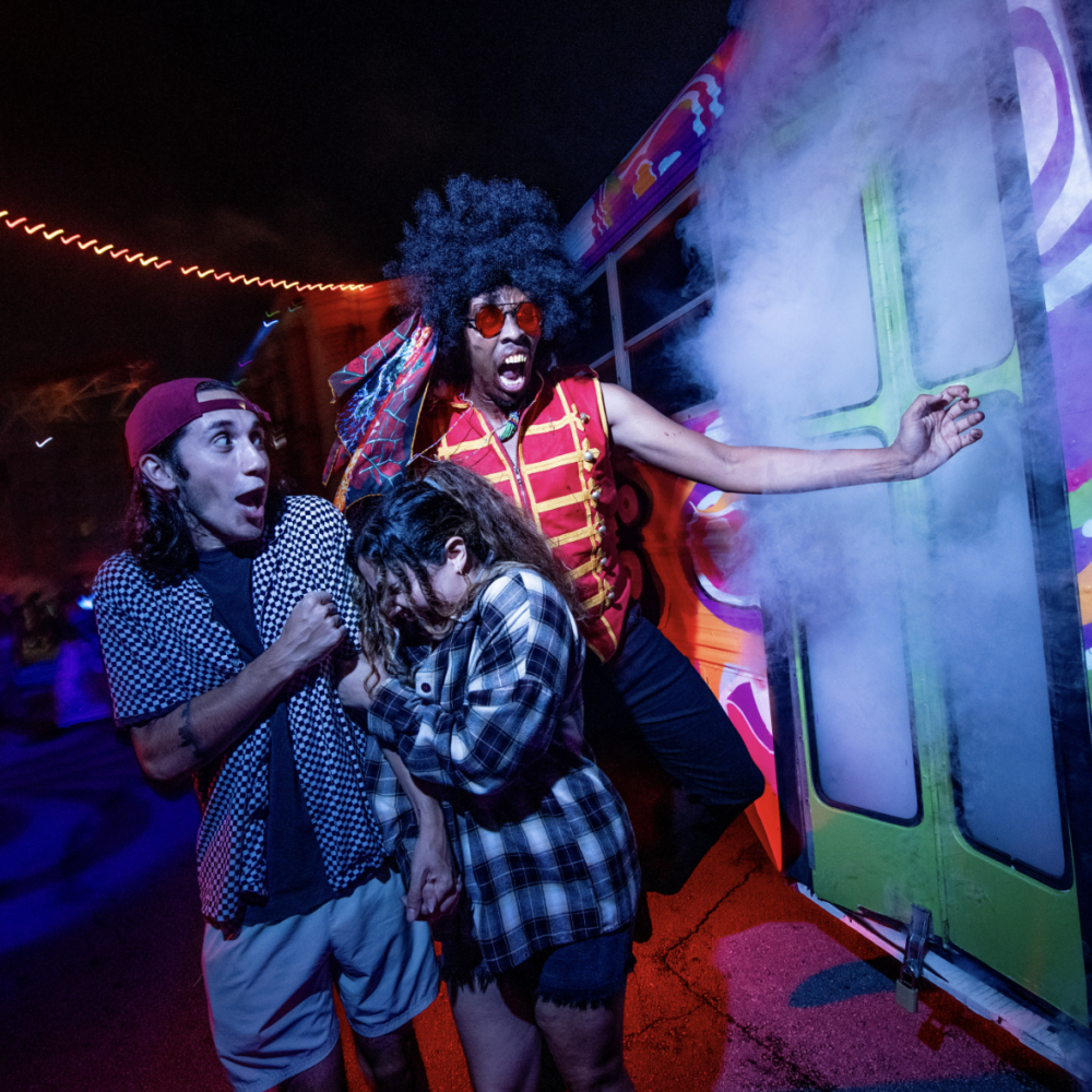 Scare zone at Halloween Horror Nights.
