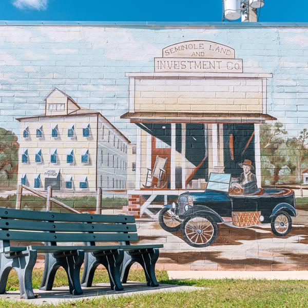 Mural of city of St. Cloud - the Soldier City