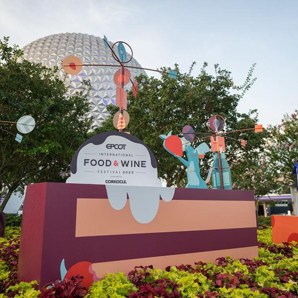Entrance to EPCOT on a beautiful, sunny day.