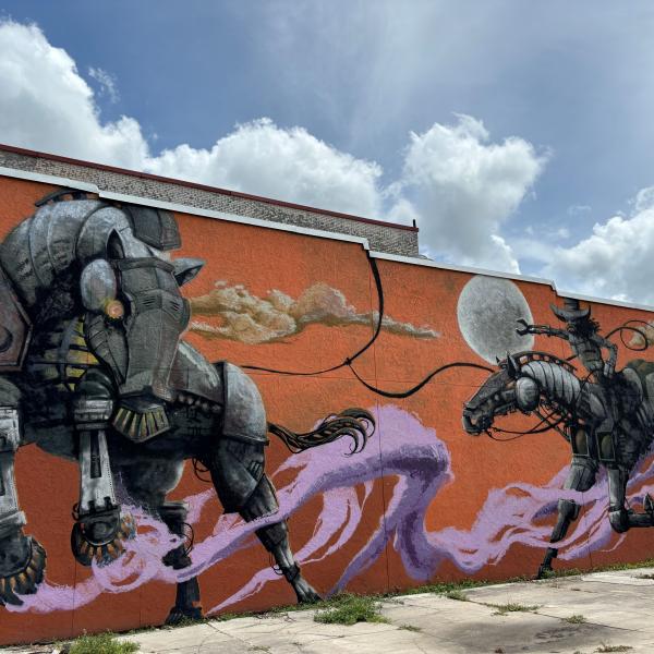 Iron Horse Mural in Historic Downtown Kissimmee.