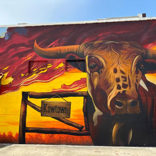 Kowtown Mural in Historic Downtown Kissimmee.