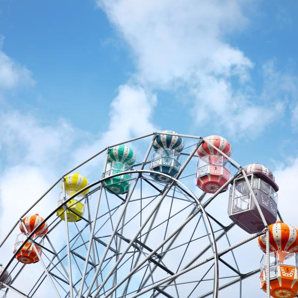 The Ferris Wheel at Old Town Entertainment District on a beautiful cloud free day