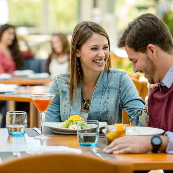 A couple enjoys a meal at Gaylord Palms