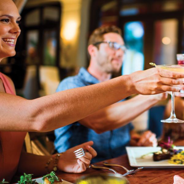 Group of friends having food & drinks