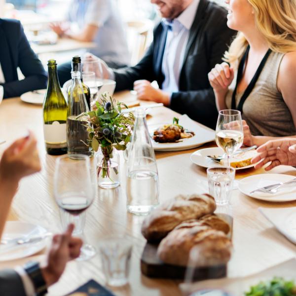 Group of people at a restaurant.